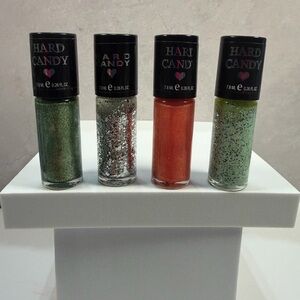 💙3/$20 Hard Candy Nail Polish Set — Green, Silver, Orange, Mint Speckled